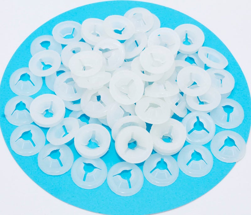 ARTCXC 150Pcs Plastic Washers Three Fork Designed Washers Backs for Teddy Bear Doll Animal Puppet Craft Eyes and Nose of 15-18mm (Medium) - Image 1